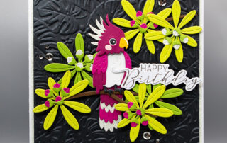 Handmade birthday card inspiration featuring Spellbinders Cheerful Chirps collection Flying High Die Set and more Spellbinders products.