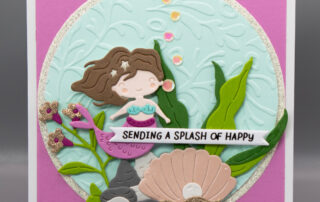 Handmade die cut scene card inspiration featuring Spellbinders August Club of the Month Beneath The Blue kit products and more!