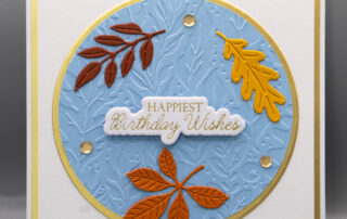 Handmade die cut autumn birthday card inspiration featuring Spellbinders September Club of the Month kit products!