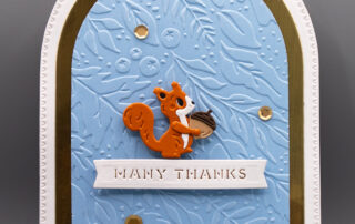 Handmade die cut autumn thank you card inspiration featuring Spellbinders September Club of the Month kit products!