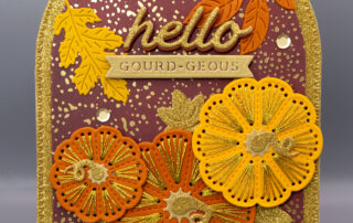 Die cut and stitched autumn card inspiration featuring Spellbinders September Club of the Month kit products!