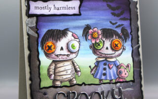 Fun Halloween card featuring AALL & Create Janet Klein Mostly Harmless stamp set and other products!