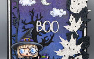 Fun Halloween card featuring AALL & Create Janet Klein Moonlight Mischief stamp set and other products!