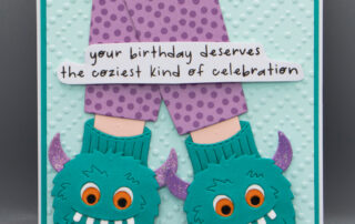 Cute card inspiration featuring Spellbinders Cozy Toes Friends die set and other products!