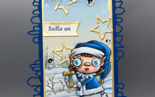 Fun Christmas tags featuring AALL & Create Janet Klein Elf Made stamp set and other products!