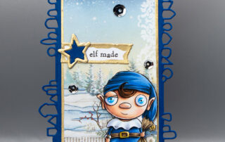 Fun Christmas tags featuring AALL & Create Janet Klein Elf Made stamp set and other products!