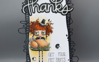 Thanks tag inspiration featuring Stamping Bella Thanksgiving Oddball rubber stamp coloured using Copic markers & AALL & Create dies.